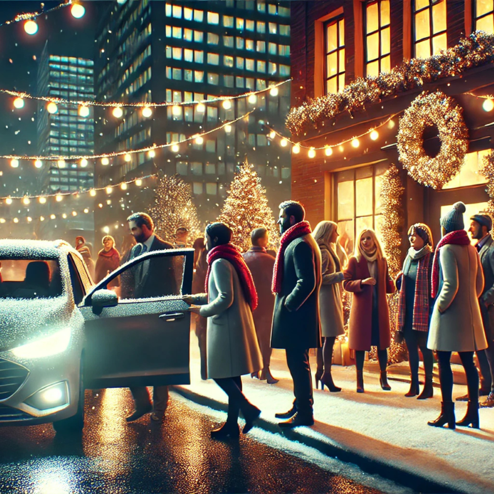 Company Rideshare and safe driving options for Holiday Christmas Party 